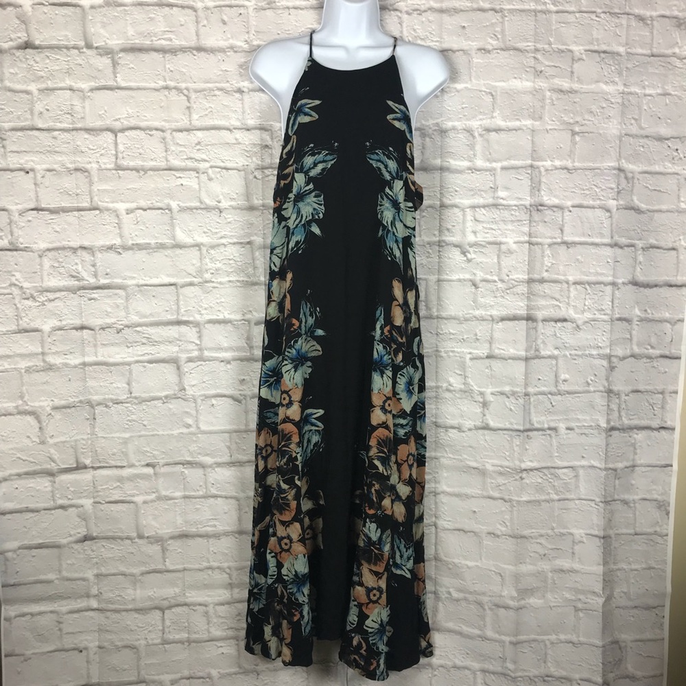 🌸NWOT Free People Floral Black Maxi Dress